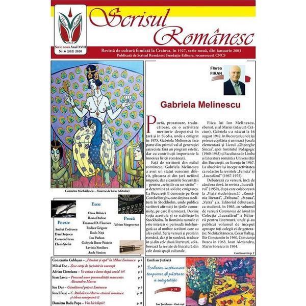 Revista scrisul romanesc nr.6 din 2020, editura scrisul romanesc