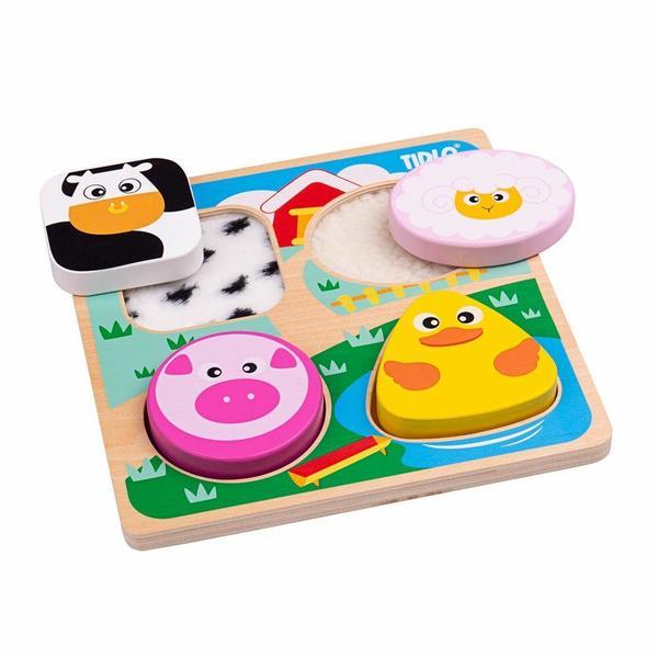Puzzle senzorial din lemn - ferma