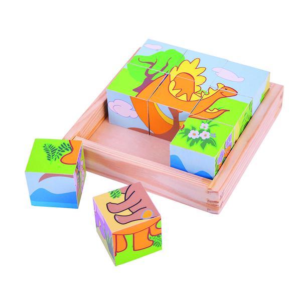 Bigjigs Puzzle cubic - dinozauri