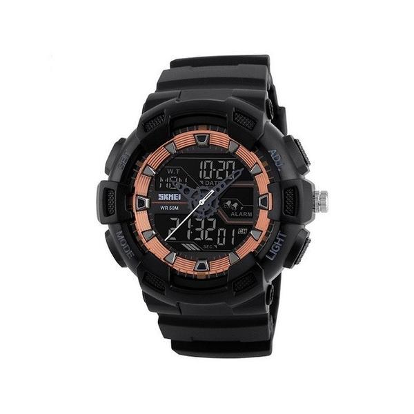 Ceas sport-casual pentru barbati skmei 1189, curea din silicon, negru