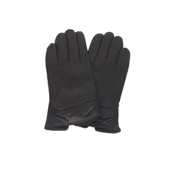 Manusi dama, univers fashion, din piele naturala, cu captusala imblanita, negru, l