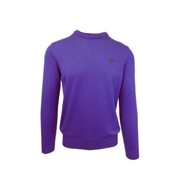 Pulover, tony montana, tricotat fin cu terminatii striate, cu decolteu la baza gatului, mov, 2xl