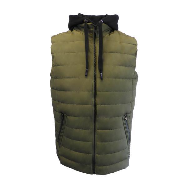 Vesta matlasata cu gluga barbati, univers fashion, kaki, m
