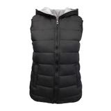 Vesta matlasata dama, reversibila, Univers Fashion, negru/gri deschis cu gluga, S