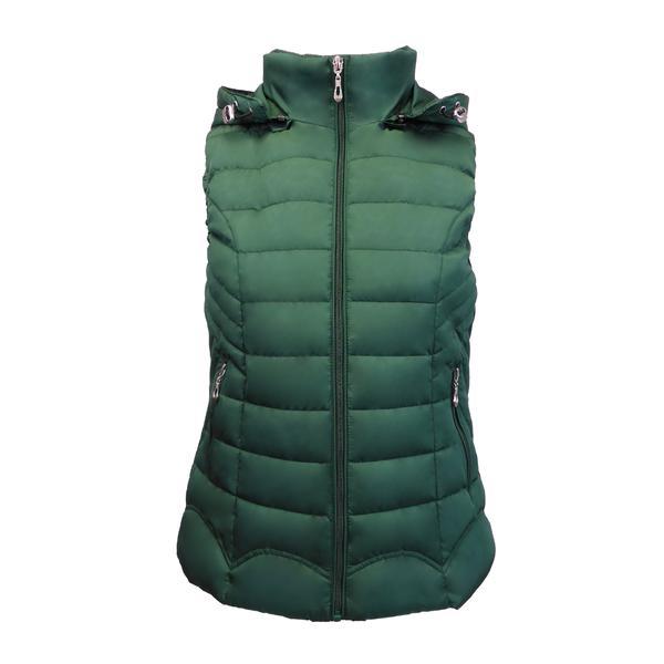 Vesta matlasata cu gluga dama, univers fashion, verde, l