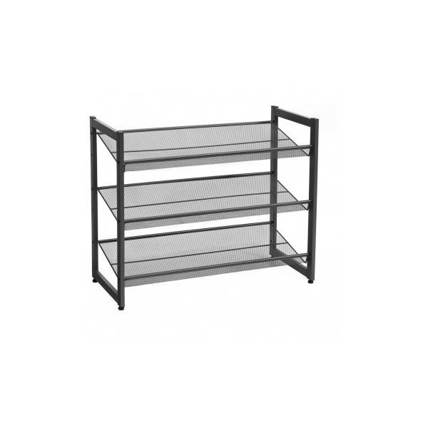 Raft pantofi cu 3 etajere metal negru - caerus capital
