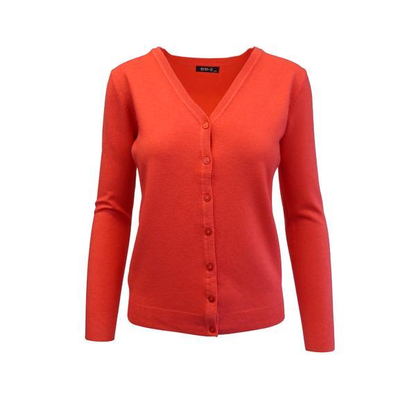 Cardigan, univers fashion tricotat fin , inchidere cu 7 nasturi, corai, m-l
