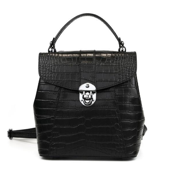 Rucsac dama, delis gt484, piele naturala, negru