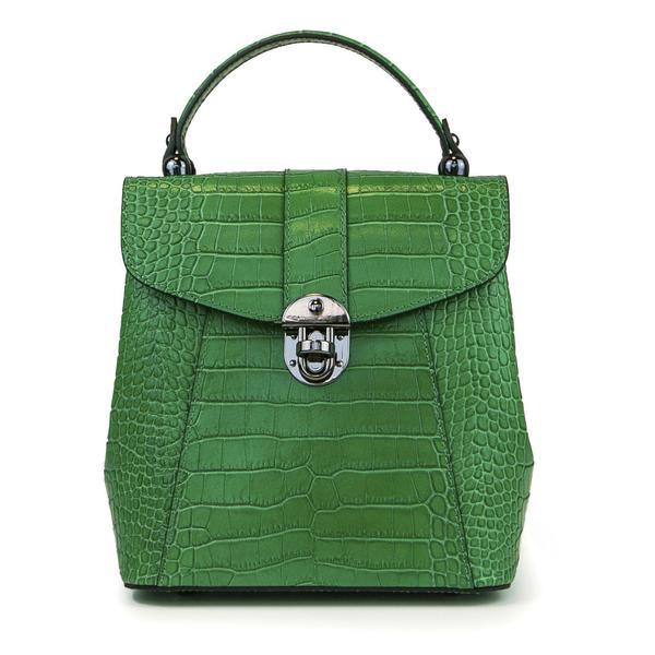 Rucsac dama, delis gt485, piele naturala, verde