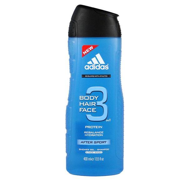 Gel de dus sampon 3 in 1 pentru barbati Adidas After Sport 400ml