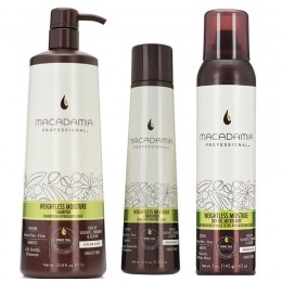 Pachet hidratant pentru par fin - macadamia professional weightless moisture - sampon, balsam si ulei