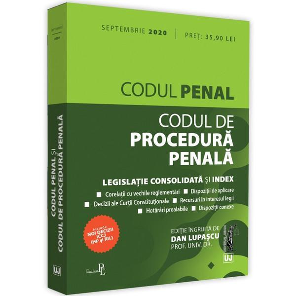 Codul penal si codul de procedura penala. Septembrie 2020 - Dan Lupascu, editura Universul Juridic