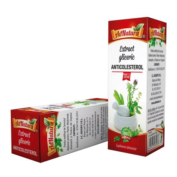 Anticolesterol Extract Gliceric AdNatura, 50 ml
