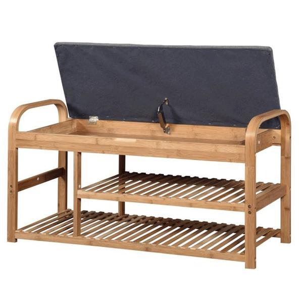 Suport pantofi hm st13, 100x33x50 cm, gri/natur