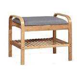 Suport pantofi HM ST12, 60x33x50 cm, gri/natur