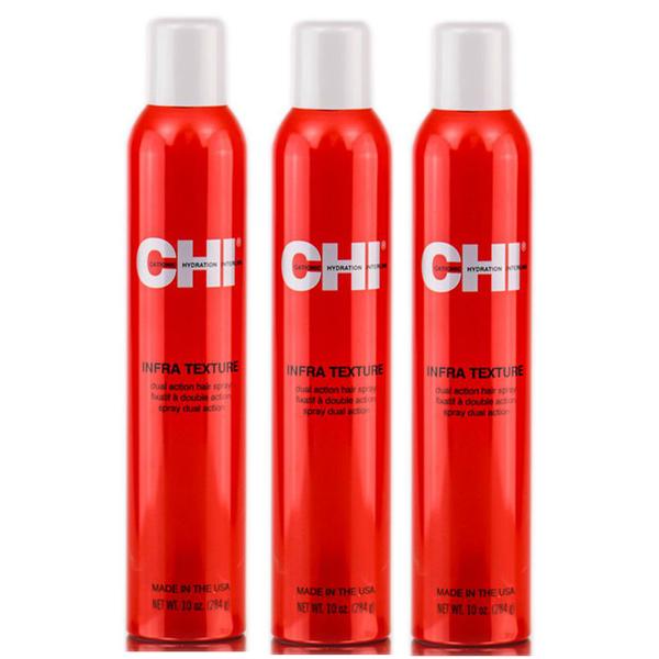 Pachet 3 x Spray pentru Stralucire cu Fixare – CHI Farouk Infra Texture Hair Spray 284 g 284 poza noua reduceri 2022