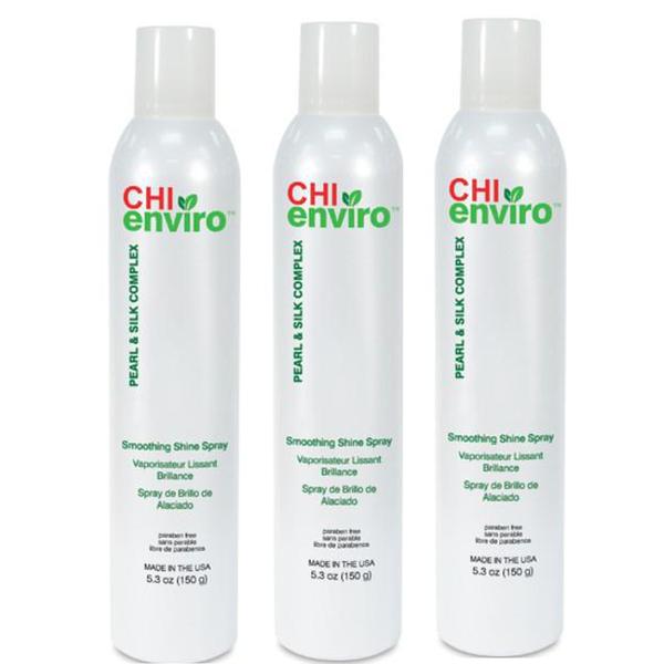 Pachet 3 x Spray pentru Netezire si Stralucire - CHI Farouk Enviro Smoothing Shine Spray, 150g imagine