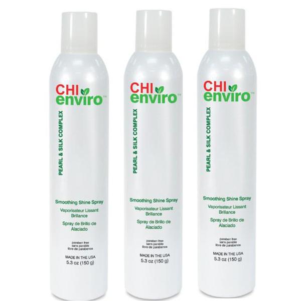 Pachet 3 x spray pentru netezire si stralucire - chi farouk enviro smoothing shine spray, 150g