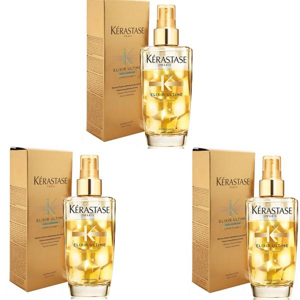 Pachet 3 x Serum Volum pentru Par Fin, Normal – Kerastase Elixir Ultime Oleo Complexe Volume Oil Mist 100 ml esteto