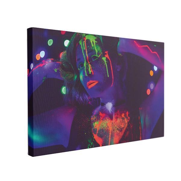 Tablou canvas neon girl party, 70 x 100 cm, 100% bumbac