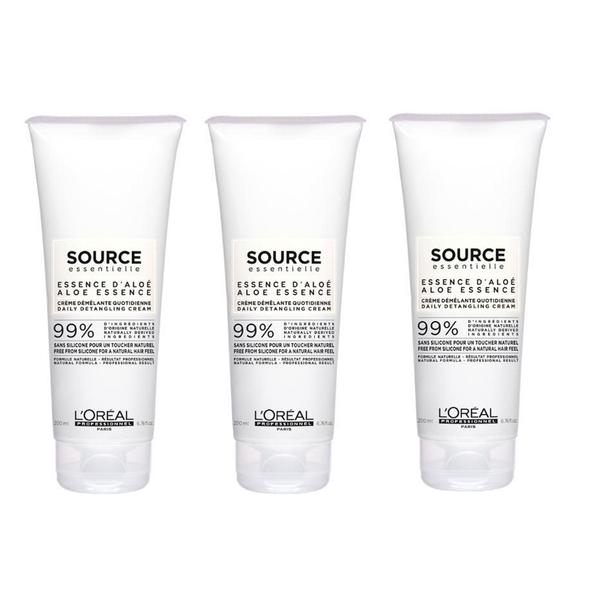 Pachet 3 x Crema pentru Descurcarea Parului - L'Oreal Professionnel Source Essentielle Daily Detangling Cream, 200ml