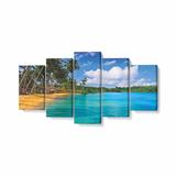 Tablou MultiCanvas 5 piese, Zanzibar Beach, 200 x 100 cm, 100% Poliester