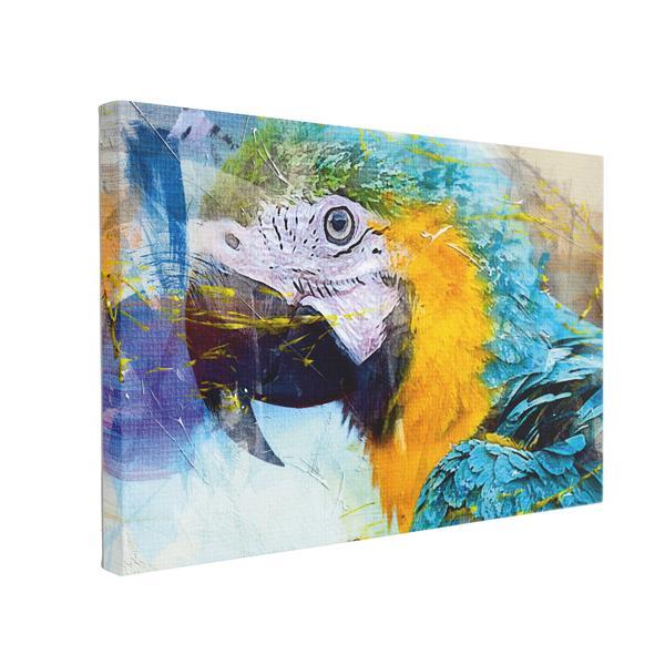 Tablou canvas blue parrot, 50 x 70 cm, 100% bumbac