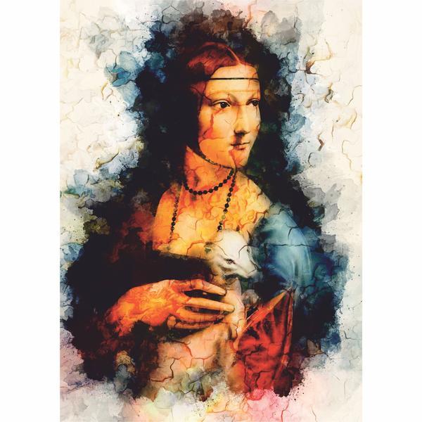 Tablou canvas lady with an ermine, 60 x 90 cm, 100% bumbac