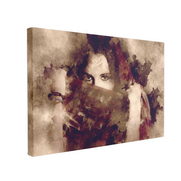 Tablou canvas portret artistic, 60 x 90 cm, 100% bumbac