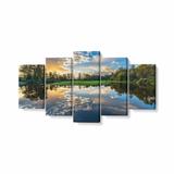 Tablou MultiCanvas 5 piese, Sunset, 200 x 100 cm, 100% Bumbac