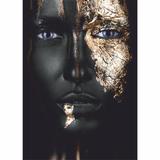 Tablou Canvas Gold Face, 60 x 90 cm, 100% Poliester