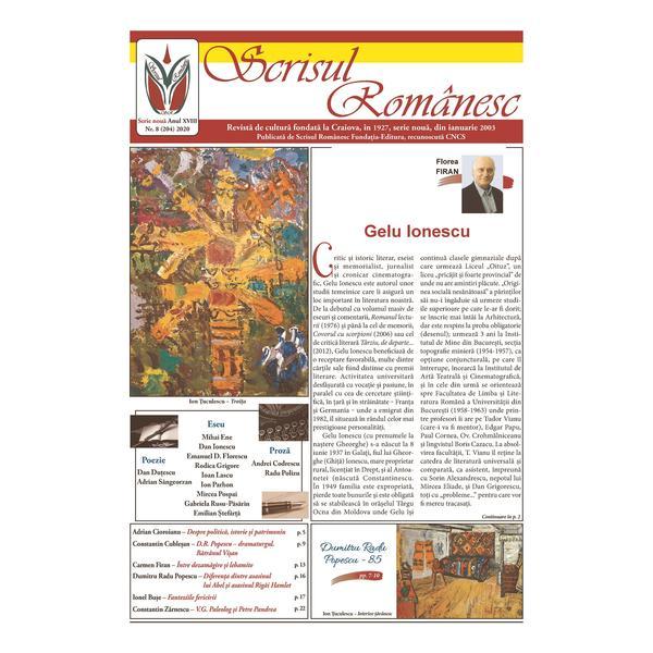 Revista Scrisul Romanesc Nr.8 din 2020, editura Scrisul Romanesc