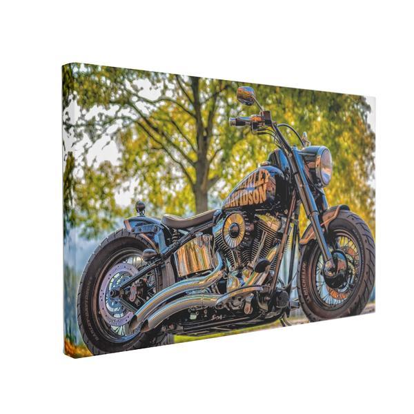 Tablou canvas motocicleta harley davidson, 50 x 70 cm, 100% bumbac