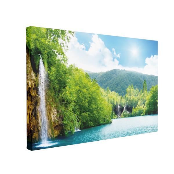 Tablou canvas sunlight waterfalls, 40 x 60 cm, 100% bumbac