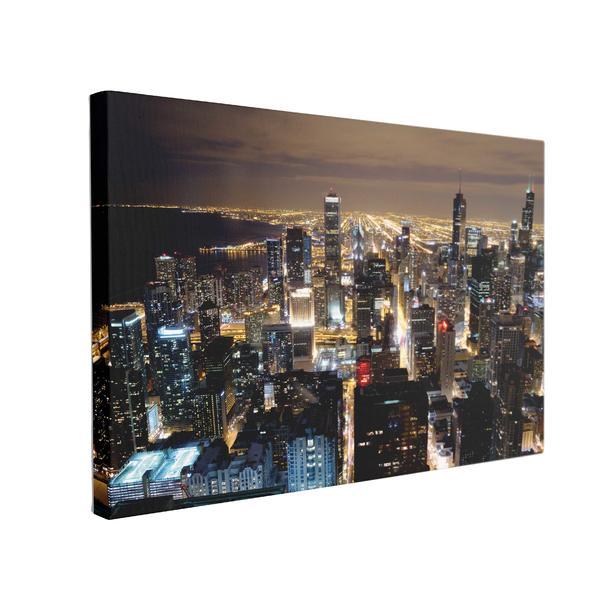 Tablou canvas zgarie-norii din chicago, 70 x 100 cm, 100% bumbac
