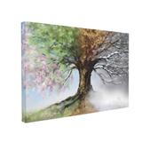 Tablou Canvas Four Season Tree, 40 x 60 cm, 100% Bumbac