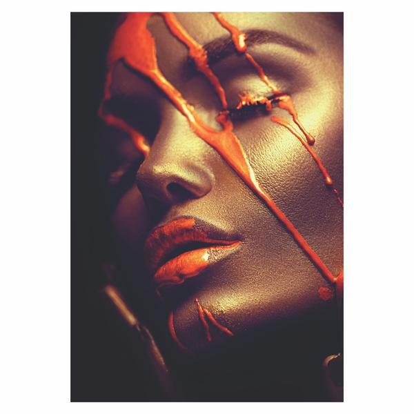 Tablou canvas orange face, 70 x 100 cm, 100% poliester