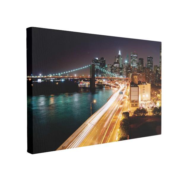 Tablou canvas night light city, 70 x 100 cm, 100% poliester