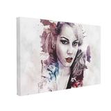 Tablou Canvas Abstract Girl Painted, 60 x 90 cm, 100% Bumbac