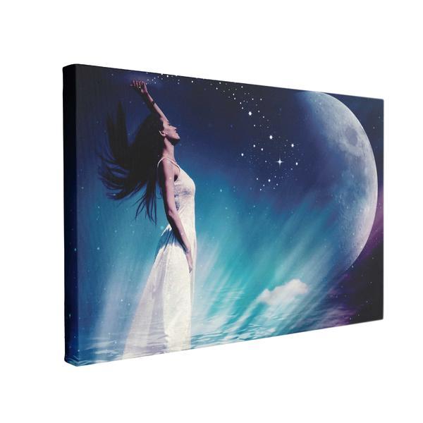 Tablou canvas femeie, stele, lunäƒ, 60 x 90 cm, 100% poliester