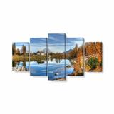 Tablou MultiCanvas 5 piese, Dolomites Mountain, 100 x 50 cm, 100% Poliester