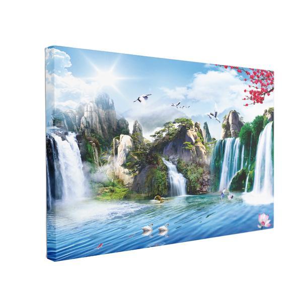 Tablou canvas pictura murala cu cascade, 50 x 70 cm, 100% poliester