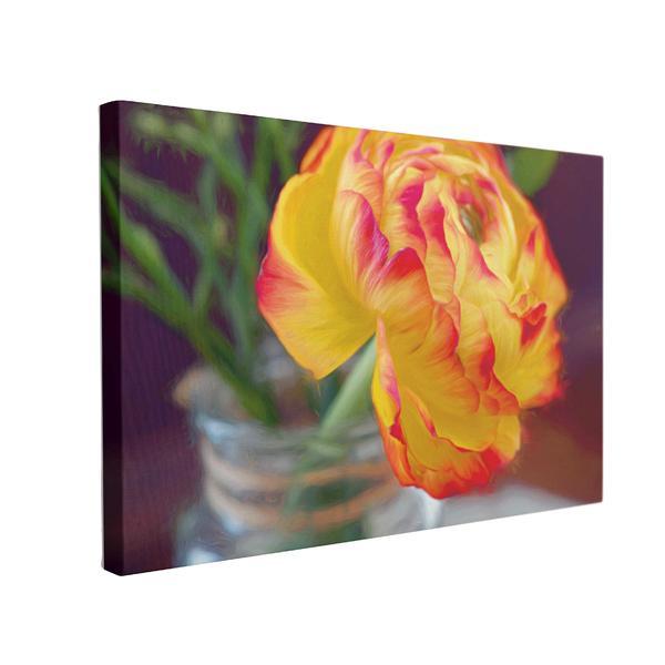 Tablou canvas floare de ranunculus, 50 x 70 cm, 100% bumbac