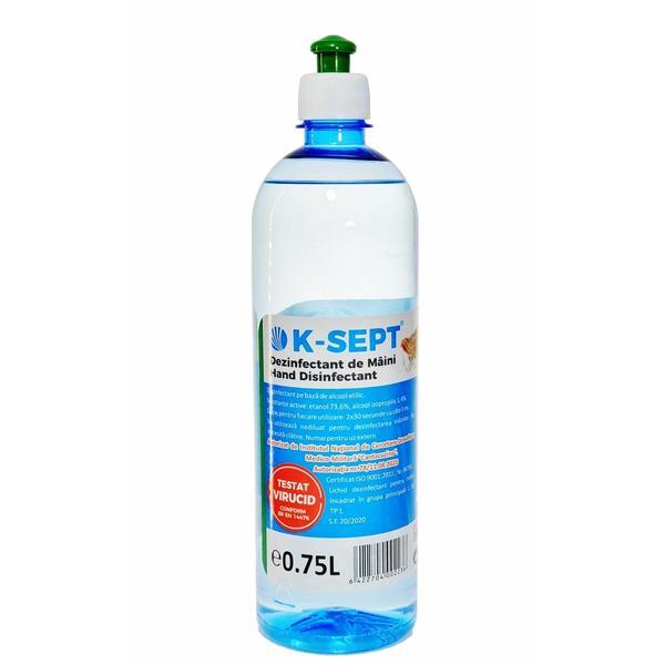 Dezinfectant lichid pentru maini K-SEPT, VIRUCID, 75% alcool, 750 ml