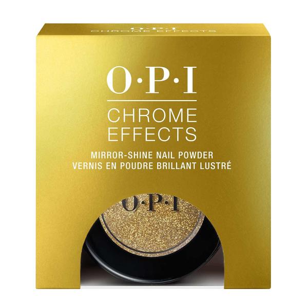 Pudra pentru unghii cu stralucire de oglinda opi - opi chrome effects mirror shine nail powder gold digger, 3 g
