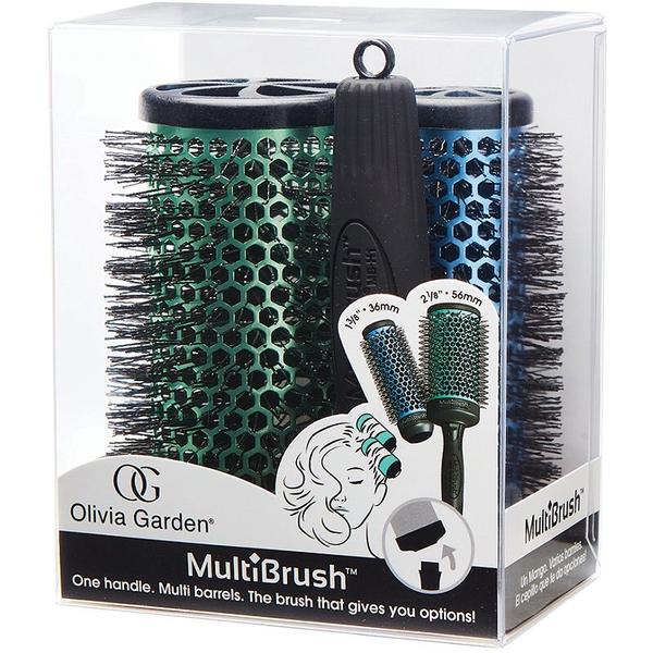 Set Perii de Par - Olivia Garden MultiBrush: Perie Rotunda - Olivia Garden Multi Brush Barrel 36 mm; Perie Rotunda - Olivia Garden Multi Brush Barrel 56 mm; Maner