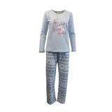 Pijama dama, Univers Fashion, bluza turcoaz cu imprimeu 'Sweet Dreams', pantaloni albastru deschis  cu imprimeu etnic, M