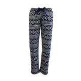 Pantaloni pijama dama, Univers Fashion, albastru cu imprimeu etnic gri deschis, 2XL