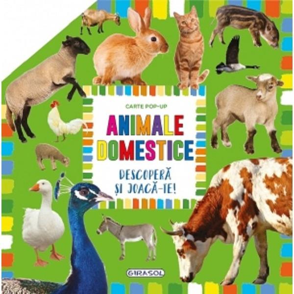Carte pop-up: Animale domestice. Descopera si joaca-te, editura Girasol