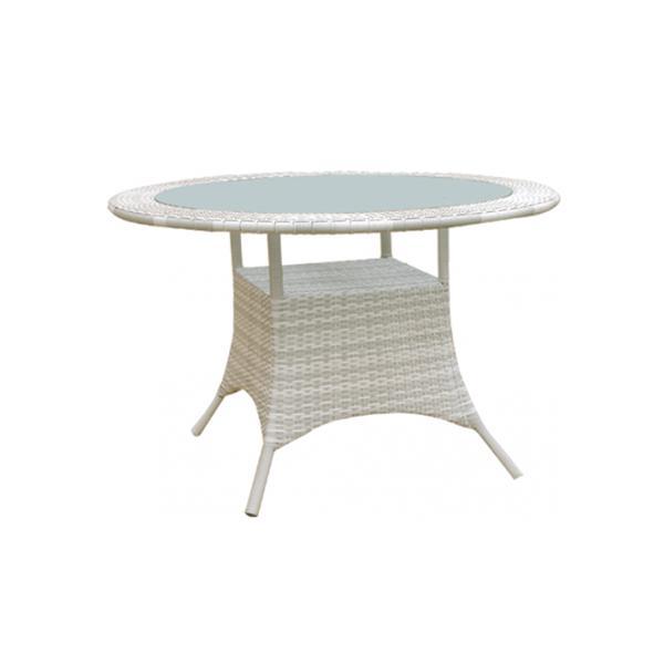 Masa din ratan, rotunda, gradina, terasa, culoare gri, 120cm, morro - hascevher